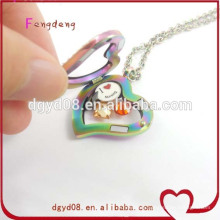 High quality heart shape 316L stainless steel floating locket pendant from professional locket manufacturer